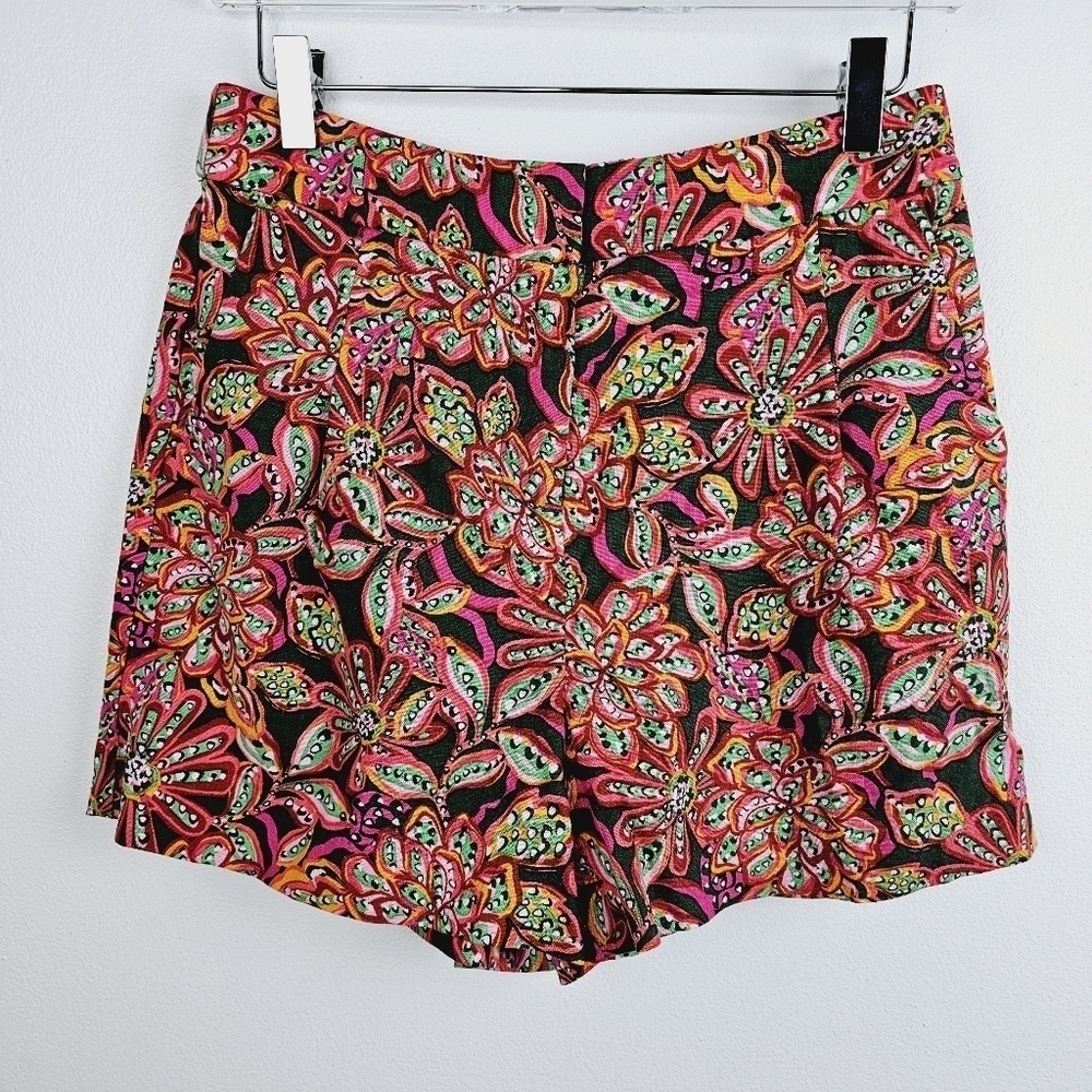 J. Crew Multicolored Floral Linen Blend Shorts size 2